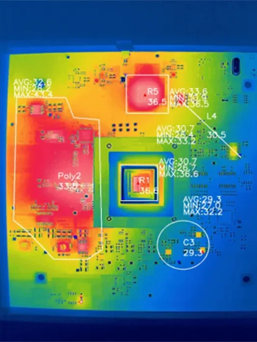 infrared thermal imaging camera identify fault points on a circuit board